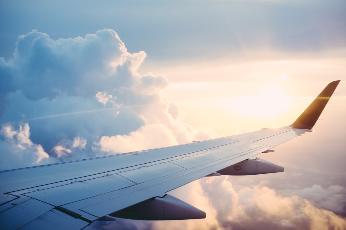 Vista de viaje en avión